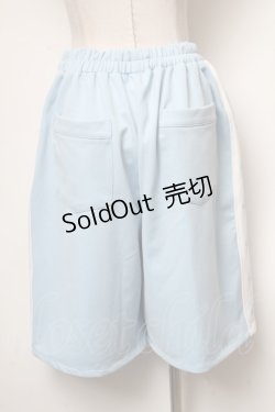 画像2: LISTEN FLAVOR / 只今充電中ジャージハーフパンツ  サックス S-25-04-27-080-PU-TS-AS-ZS