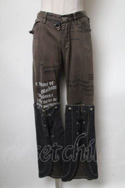 画像1: h.ANARCHY / 英字プリント切替パンツ  カーキ S-25-04-27-081-HN-PA-HR-ZS