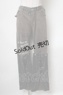 画像1: h.ANARCHY / 英字プリント切替パンツ  カーキ S-25-04-27-081-HN-PA-HR-ZS