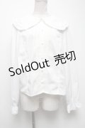 axes femme kawaii / フラット衿ブラウス  白 S-25-04-27-015-AX-BL-HR-ZS