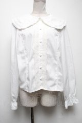 axes femme kawaii / フラット衿ブラウス  白 S-25-04-27-015-AX-BL-HR-ZS
