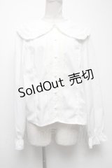 axes femme kawaii / フラット衿ブラウス  白 S-25-04-27-015-AX-BL-HR-ZS
