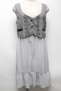 axes femme POETIQUE / ロング丈シフォンベスト  グレー S-25-04-27-028-AX-TO-HR-ZS