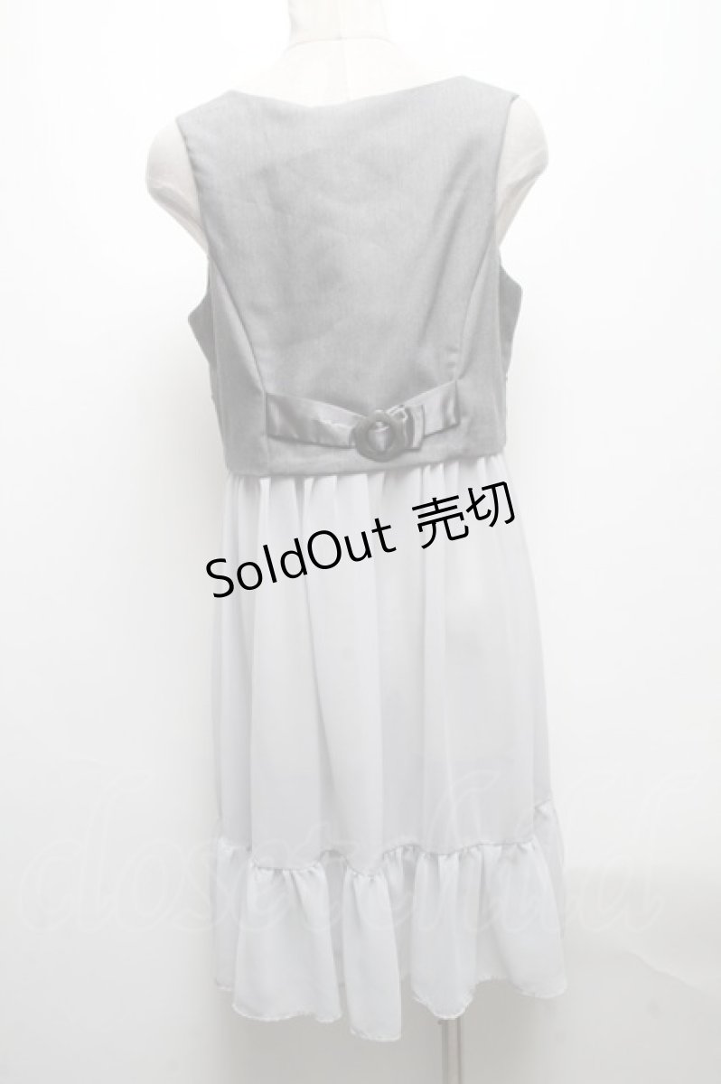 画像2: 【SALE】axes femme POETIQUE / ロング丈シフォンベスト  グレー S-25-04-27-028-AX-TO-HR-ZH (2)