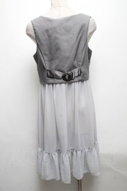 画像2: axes femme POETIQUE / ロング丈シフォンベスト  グレー S-25-04-27-028-AX-TO-HR-ZS