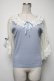 画像1: axes femme POETIQUE / リボンレース袖カットプルオーバー  サックス S-25-04-27-029-AX-TO-HR-ZS (1)