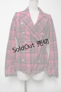 ALGONQUINS / チェックジャケット  ピンク S-25-04-27-031-AL-JA-AS-ZS