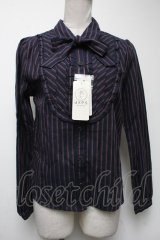 axes femme / レジメンタルストライプブラウス  紺 S-25-04-27-032-AX-BL-AS-ZS