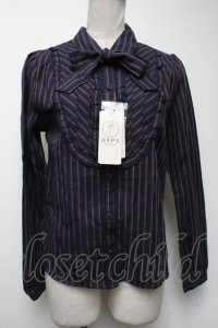 axes femme / レジメンタルストライプブラウス  紺 S-25-04-27-032-AX-BL-AS-ZS