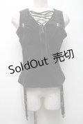 PEACE NOW / ビスチェ重ね着風ベロアトップス  黒 S-25-04-27-038-PU-BL-HR-ZS