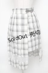 axes femme / スリットデザインプリーツスカート  白ｘ黒 S-25-04-28-054-AX-SK-HR-ZS