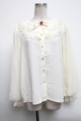 axes femme kawaii / ドットチュールローズブラウス  キナリ S-25-04-28-007-AX-BL-HR-ZS