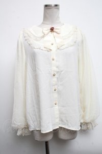 axes femme kawaii / ドットチュールローズブラウス  キナリ S-25-04-28-007-AX-BL-HR-ZS