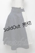 axes femme / ストライプ×レース切替スカート  紺 S-25-04-28-057-AX-SK-HR-ZS