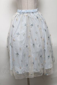 axes femme / ストライプ×チュールスカート  サックス S-25-04-28-058-AX-SK-HR-ZS