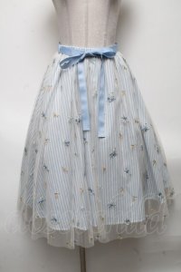 axes femme / ストライプ×チュールスカート  サックス S-25-04-28-059-AX-SK-HR-ZS