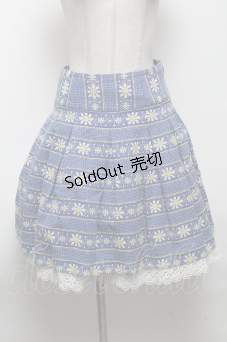 画像1: 【SALE】Jane Marple /マーガレットジャガードスカート  青 S-25-04-28-063-JM-SK-AS-ZT412 (1)