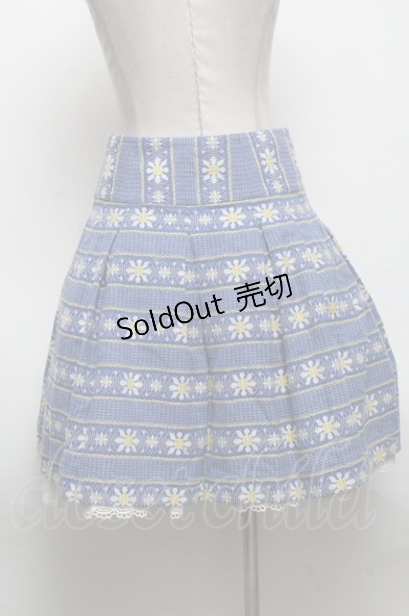 画像2: 【SALE】Jane Marple /マーガレットジャガードスカート  青 S-25-04-28-063-JM-SK-AS-ZT412 (2)