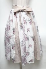 axes femme / パッチワークミディスカート  ピンク S-25-04-28-065-AX-SK-HR-ZS