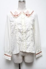 axes femme POETIQUE / 薔薇ブーケ刺繍入りブラウス  キナリ S-25-04-28-008-AX-BL-HR-ZS