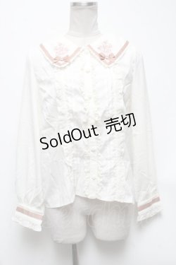 画像1: axes femme POETIQUE / 薔薇ブーケ刺繍入りブラウス  キナリ S-25-04-28-008-AX-BL-HR-ZS