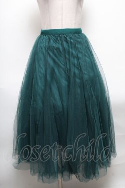 画像1: axes femme / ロングチュールスカート  グリーン S-25-04-28-066-AX-SK-HR-ZS
