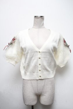 画像1: axes femme / ブーケ刺繍ショートカーデ  白 S-25-04-28-009-AX-TO-HR-ZS