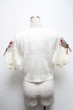 画像2: axes femme / ブーケ刺繍ショートカーデ  白 S-25-04-28-009-AX-TO-HR-ZS