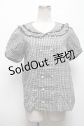 axes femme POETIQUE / ダブル釦セーラーブラウス  黒ｘ白 S-25-04-28-022-AX-BL-HR-ZS