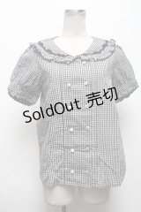 axes femme POETIQUE / ダブル釦セーラーブラウス  黒ｘ白 S-25-04-28-022-AX-BL-HR-ZS