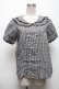 画像1: axes femme POETIQUE / ダブル釦セーラーブラウス  黒ｘ白 S-25-04-28-022-AX-BL-HR-ZS (1)