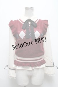 axes femme POETIQUE / アーガイルニットベスト付きブラウス  ベージュ S-25-04-28-024-AX-TO-HR-ZS