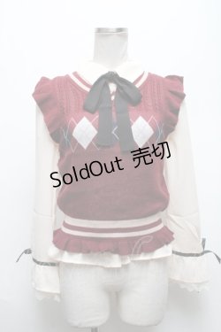 画像1: axes femme POETIQUE / アーガイルニットベスト付きブラウス  ベージュ S-25-04-28-024-AX-TO-HR-ZS