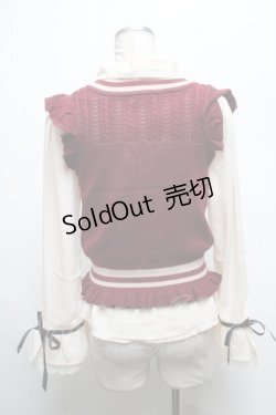 画像2: axes femme POETIQUE / アーガイルニットベスト付きブラウス  ベージュ S-25-04-28-024-AX-TO-HR-ZS