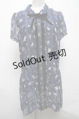 axes femme / 楽器柄チュニック  紺 S-25-04-28-026-AX-OP-HR-ZS