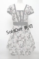 axes femme / ローズ＆トランプ柄チュニックワンピース  黒 S-25-04-28-028-AX-TO-HR-ZS