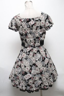 画像2: axes femme / ローズ＆トランプ柄チュニックワンピース  黒 S-25-04-28-028-AX-TO-HR-ZS