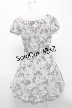 画像2: axes femme / ローズ＆トランプ柄チュニックワンピース  黒 S-25-04-28-028-AX-TO-HR-ZS