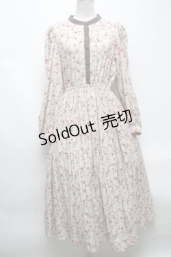 画像1: axes femme POETIQUE / 花柄プリーツワンピース  ベージュ S-25-04-28-029-AX-OP-HR-ZS