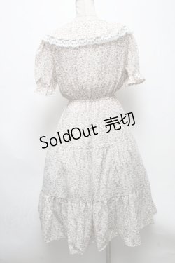 画像2: axes femme POETIQUE / ビッグ襟花柄ワンピース  白 S-25-04-28-030-AX-OP-HR-ZS