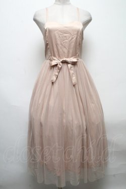 画像1: Fi.n.t / サテンチュールキャミワンピース  ベージュ S-25-04-28-034-CA-OP-HR-ZS