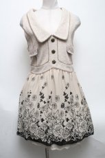 画像1: 【SALE】axes femme / ベスト切替ワンピース  ベージュｘオフ S-25-04-28-035-AX-TO-HR-ZT123 (1)