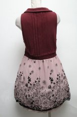 画像2: 【SALE】axes femme / ベスト切替ワンピース  ワイン S-25-04-28-036-AX-TO-HR-ZT509 (2)