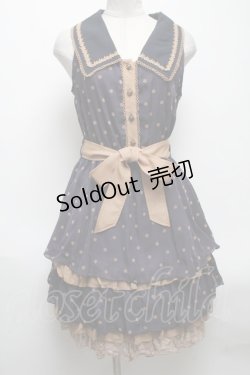画像1: axes femme / ドットシフォン切替ワンピース  紺 S-25-04-28-037-AX-TO-HR-ZS