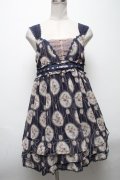 axes femme / ローズミラー柄チェーンチュニック  紺 S-25-04-28-038-AX-TO-AS-ZS