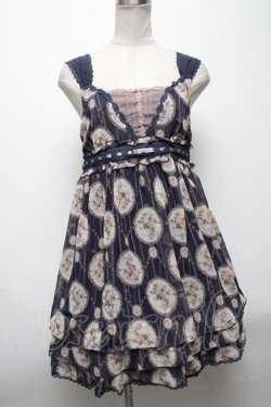 画像1: axes femme / ローズミラー柄チェーンチュニック  紺 S-25-04-28-038-AX-TO-AS-ZS