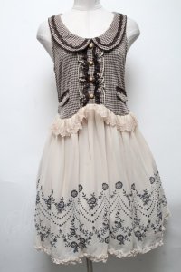axes femme / ベスト切替ワンピース  ベージュｘオフ S-25-04-28-041-AX-TO-HR-ZS