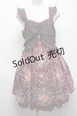 axes femme / 花柄切替ワンピース  ワイン S-25-04-28-044-AX-OP-AS-ZS