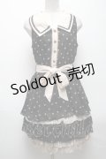axes femme / ドットシフォン切替ワンピース  黒 S-25-04-28-046-AX-TO-HR-ZS