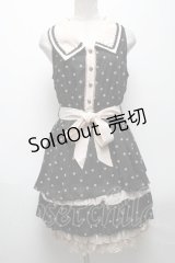axes femme / ドットシフォン切替ワンピース  黒 S-25-04-28-046-AX-TO-HR-ZS